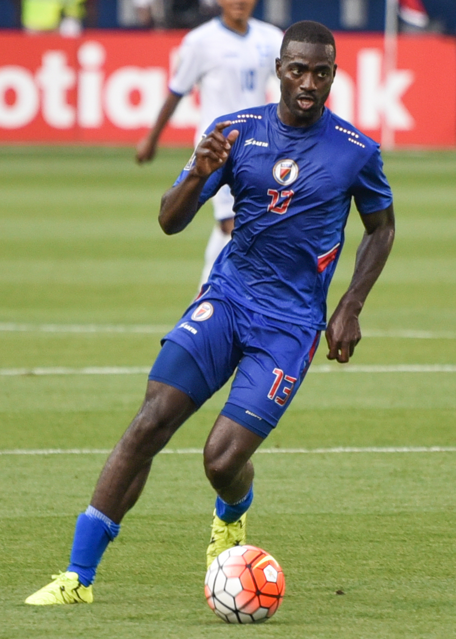 Kevin Lafrance playing for Haiti's Men's National Team against Honduras.