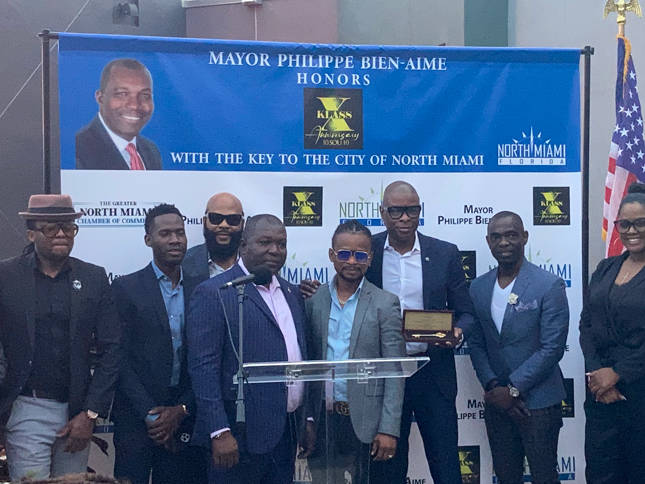 Klass Haitian Band receives Key to the City Award.